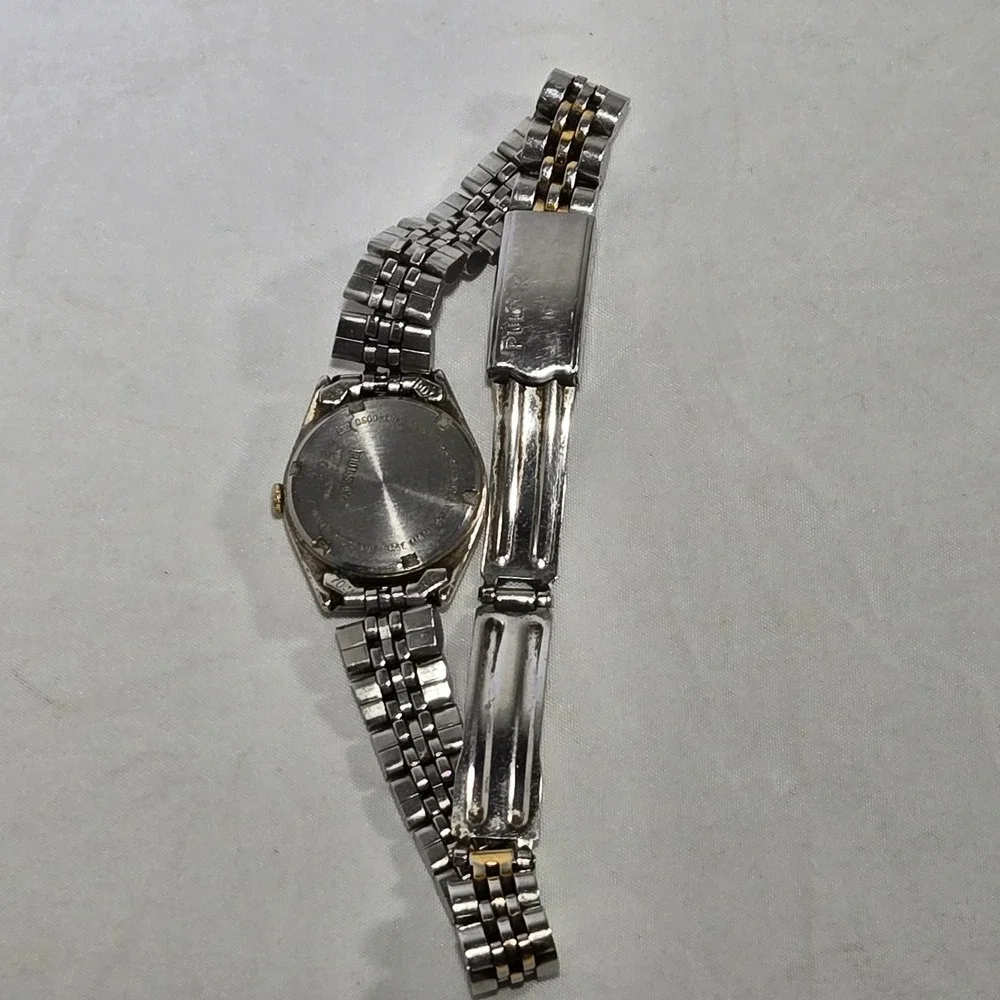 Vintage Pulsar Womens Presidential Two Tone‎ Watch Keeps Time/Day/Date 92081